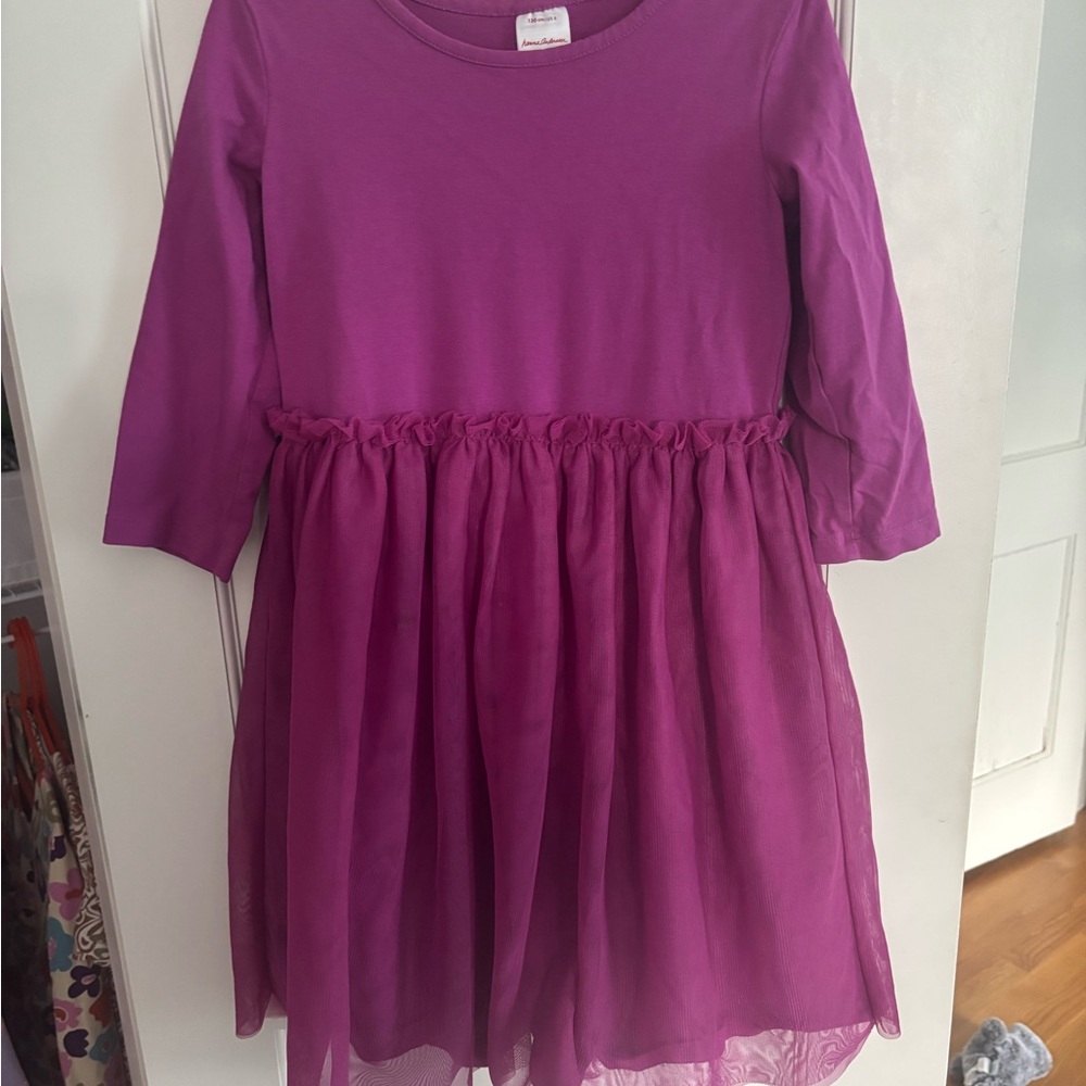 Hanna Andersson Magenta Long-Sleeve Tulle Dress
